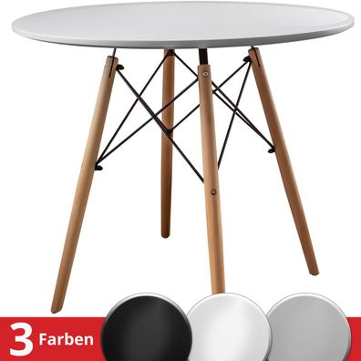 Esstisch Rund Holz Moderner Küchentisch Grau Tisch Klein für Esszimmer Wohnzimmer