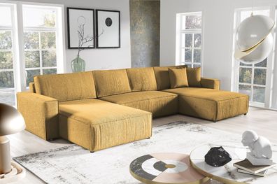 U-förmig Ecksofa ELIAS U mit Schlaffunktion + Stauraum 390cm Sofa XXL Wohnzimmer
