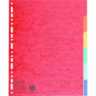 Falken Register 80001993 DIN A4 6teilig Manilakarton farbig