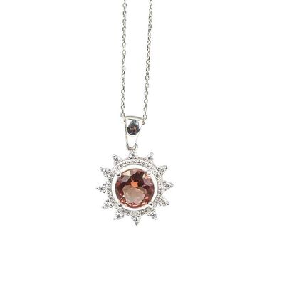 Schön elegant und runder Zultanit-Stein schöne Damen Halskette aus 925 Sterlingsilber