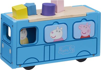 Peppa Wutz Holz Spielzeug - Schulbus (mit Figuren & Accessoires) Spielfiguren