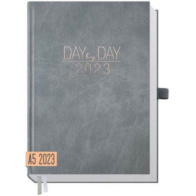 Organizer Day by Day 2023 - 1 Tag/ Seite 12 MONATE [Grau]