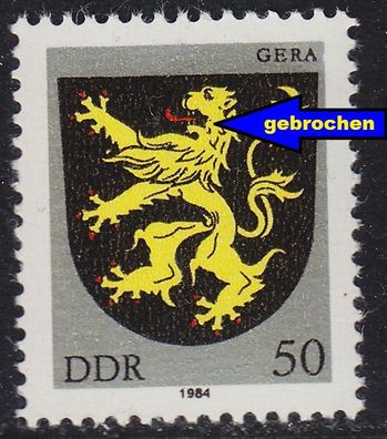 Germany DDR [1984] MiNr 2857 F67 ( * * / mnh ) [01] Plattenfehler