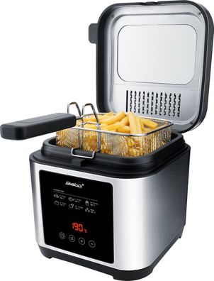 Steba Edelstahl-Fritteuse DF 150, Edelstahlgehäuse, 2,5 ltr. Volumen, Digital-Display