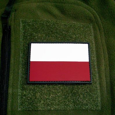 3D Rubber Patch Polen Polska Pole Streitkräfte Armee Fahne Flagge 8x5cm #16262