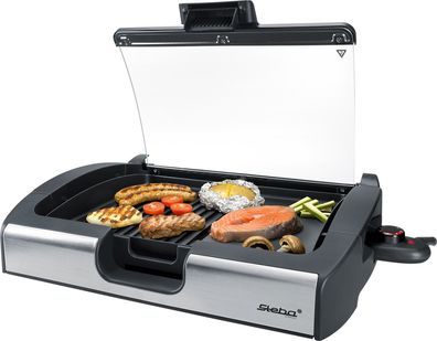 Steba BBQ Tischgrill mit Glas VG 200, Hot Zone, Low-Fat, Leichte Reinigung