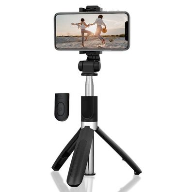 2-in-1 Selfie-Stick und Stativ mit abnehmbarer Bluetooth Fernbedienung