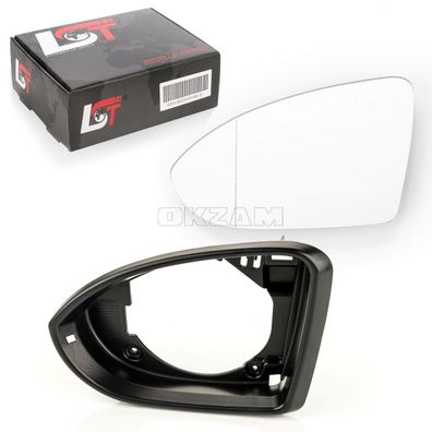 Spiegelglas Außenspiegelrahmen heizbar asphärisch links für VW Golf VII 7 5G BA