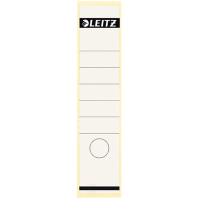 LEITZ 16400001 Selbstklebend Rückenschild (Papier, Lang, Breit) 10 Stück weiß