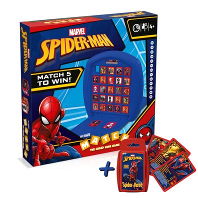 Winning Moves Match Spiderman + Top Trumps Würfelspiel Kinderspiel Spiel Karten