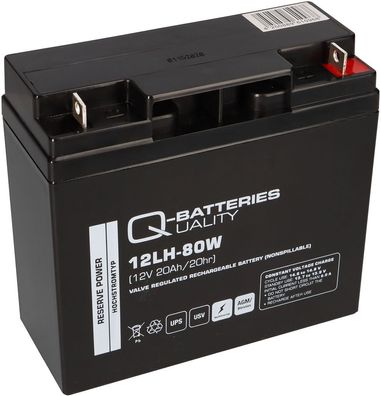 Q-Batteries 12LH-80W 12V 20Ah Blei-Vlies-Akku AGM VRLA Hochstrom USV