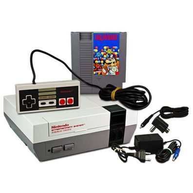 Original NES Konsole + Controller + KABEL + SPIEL DR X MARIO - Nintendo ES