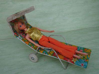Barbie Petra Puppe 1966 Mattel & vintage Sonnenliege Strandliege