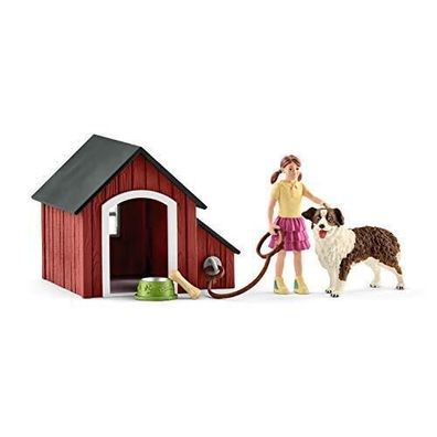Schleich 42376 Farm World Spielset Hundehütte Spielzeug Sammeln Kinder Hund