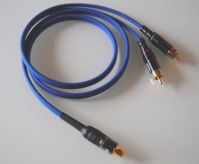 Sommercable "Onyx" blau / Cinch-Y-Adapterkabel / 2x Stecker auf 1x Buchse