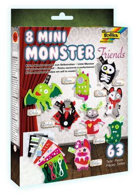 Folia Mini Monster Friends, kleine Monsterfreunde zum Selbstnähen