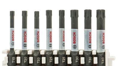 Bosch Impact Control Bit Set (8tlg, T15/ T20/ T25/ T30/ T40, L: 50 mm, Pick & Click)