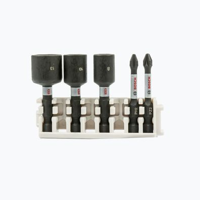 Bosch Impact Control Bit Set (5tlg, Steckschlüssel/ PH2/ PZ2, 50 mm, Pick & Click)