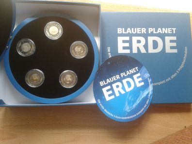 5 x 5 euro 2016 PP ADFGJ Set Blauer Planet Erde Polymer 5x5 euro 2016 Blauer Planet