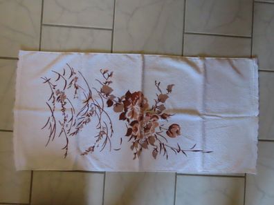 Handtuch Frottiertuch mit braunen Blumen 100 x 50 cm/ Vossen