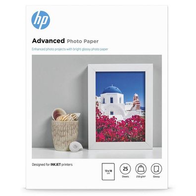 HP Q8696A Advanced Fotopapier, glänzend, 250 g/ m², 13 x 18 cm, 25 Blatt