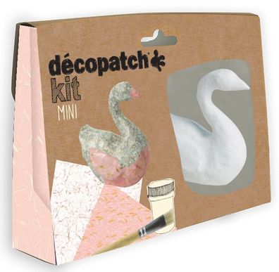 Décopatch Bastel Set Pappmaché Mini Schwan (ideal für Kinder, 19 x 13,5 x 3,5 cm) ...