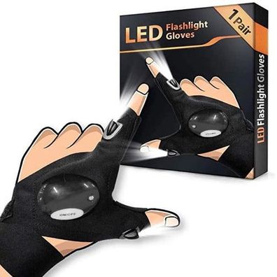 MTOOLS LED Taschenlampen Handschuhe Fingerlicht Camping Angeln Outdoor Handschuh