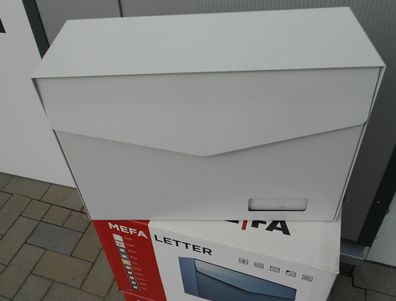 MEFA Briefkasten Letter (113) Grauweiß mit Namenschild RAL 9002