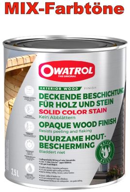 Owatrol Solid Color - Wetterschutzfarbe Holzfarbe - Farbtöne Weiß / RAL