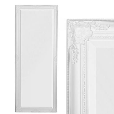 Wandspiegel Leandos 140x50cm pur weiß barock Design Spiegel pompös Facette