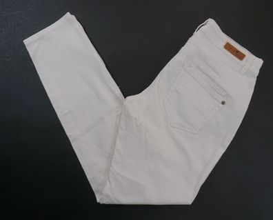 Zero Jeans Hose Essentials Damen W32 L30 32/30 weiß uni gerade Denim Slim F2577