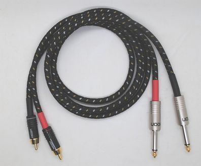 Sommercable "Classique" schwarz / Adapterkabel für Röhrenfans / Cinch - Klinke 6,3mm