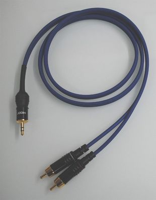 Sommercable "Onyx" blau / Adapterkabel 2x Cinch auf 1x Klinke 3,5mm / Preistipp