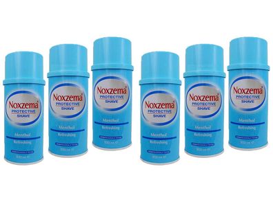 Noxzema Menthol Refreshing Rasierschaum Rasieren 6x 300ml Spender grün