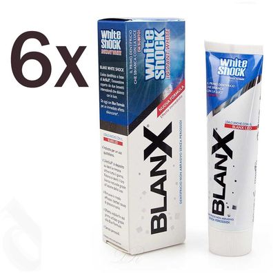 BlanX White Shock zahnschmelzschonende Zahnpasta 6x 75 ml