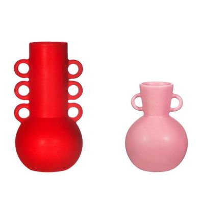 Amphora Vase Sass & Belle Rot Rosa Blumenvase Dolomit Maximalismus Kollektion
