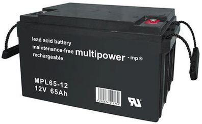 Multipower Blei-Akku MPL65-12 Pb 12V / 65Ah 10-Jahresbatterie