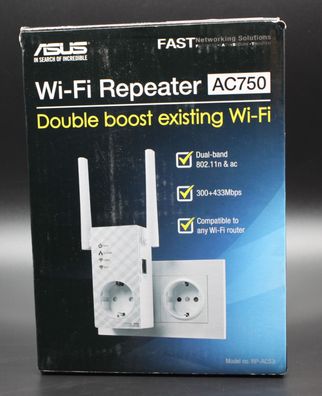 ASUS RP-AC53 Repeater WLAN Verstärker LAN Port Steckdose weiss