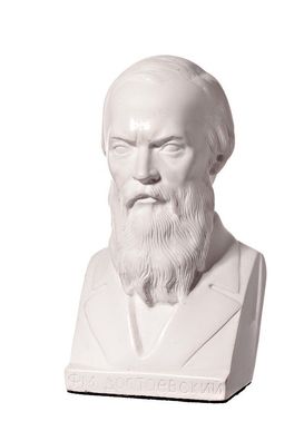 Russische Schriftsteller Fjodor Dostojewski Marmor Büste Statue Skulptur 14 cm