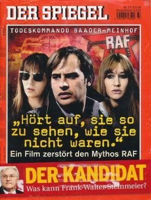 Der Spiegel Nr.37 / 2008 - Todeskommando Baader-Meinhof RAF