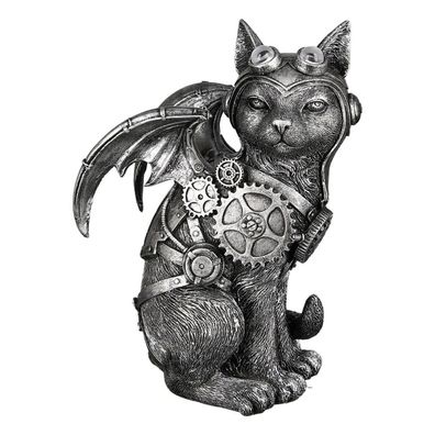 Gilde 89352 Steampunk Figur Flug Katze mit Flügeln ca. 24cm Dekoration