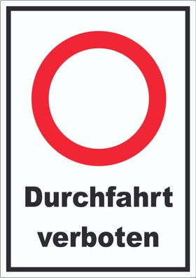 Durchfahrt verboten Aufkleber