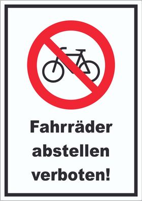 Fahrräder abstellen verboten Aufkleber