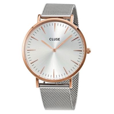 Cluse Classic La Boheme Damen Armbanduhr CL18116 Mesh Silber Gold Farben Neu & Ovp !