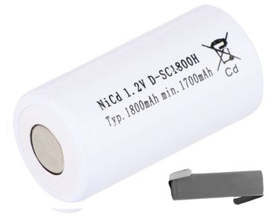 Mexcel Akku Sub-C 1,2V / 1800mAh NS1800SCH Hochtemperatur Lötfahne Z