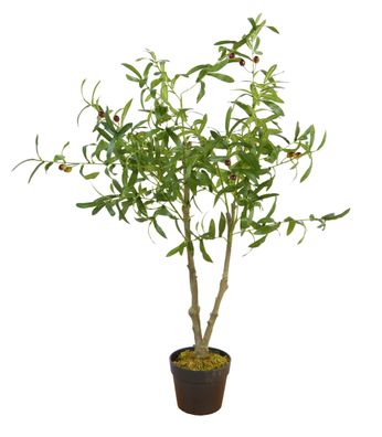 Kunstpflanze im Topf 105 cm - Oliven Baum - Deko Zimmer Pflanze künstlich