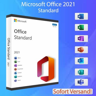 Microsoft Office 2021 Standard Word Exel Outlook PowerPoint Sofort Versand
