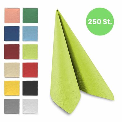 250 Stück Servietten Papier 3 lagig | diverse Farben | 33x33cm 40x40cm | Napkins