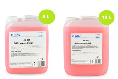 Funny Seifencreme, mild, rosa, 5 oder 10 L, mikroplastikfrei, ohne Parabene