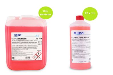 Funny Sanitärreiniger AG-458/459, 10 L Kanister oder 12 Flaschen à 1 L